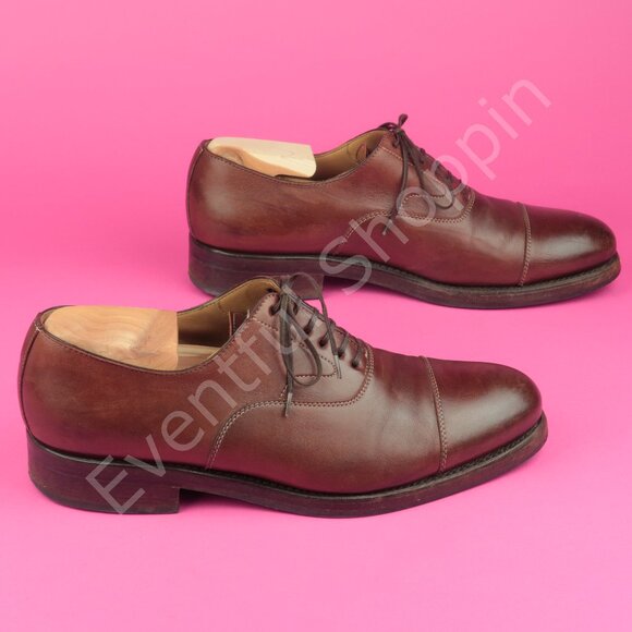Paul Stuart Shoes Mens 9 Brown Cap Toe Oxford Sestiere Dainite Soles Italy - Picture 4 of 11